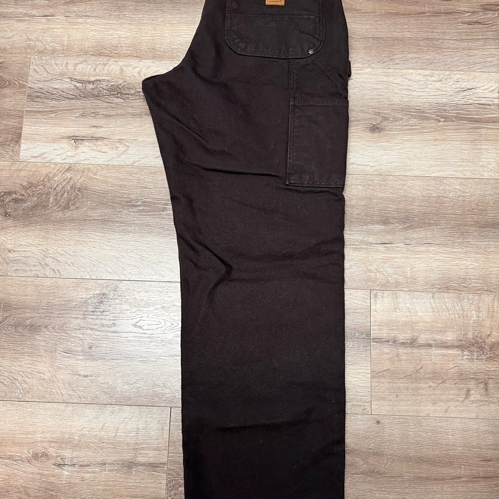 Double Knee Carhartt Dark Brown Utility Pants Size 32x30 - Picture 6 of 7